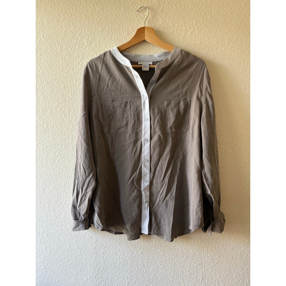 Soft Surroundings 100% Silk Button Down Blouse - Size L